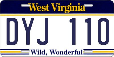 WV license plate DYJ110