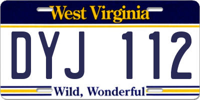 WV license plate DYJ112