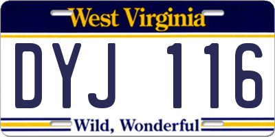 WV license plate DYJ116