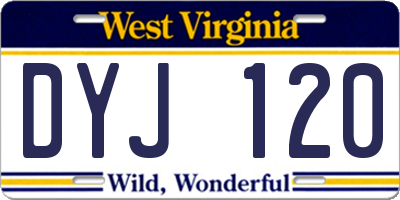 WV license plate DYJ120