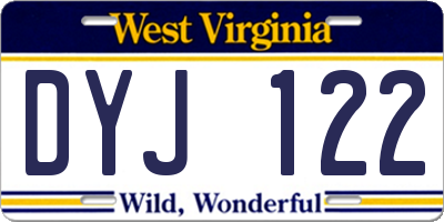 WV license plate DYJ122
