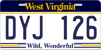 WV license plate DYJ126