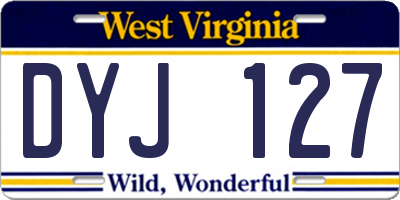 WV license plate DYJ127