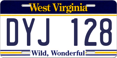 WV license plate DYJ128