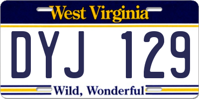 WV license plate DYJ129