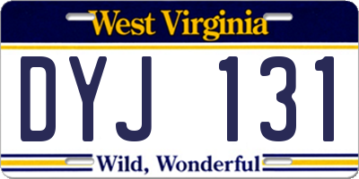 WV license plate DYJ131