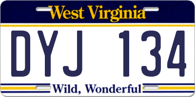 WV license plate DYJ134