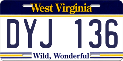 WV license plate DYJ136