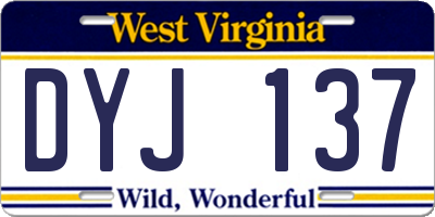 WV license plate DYJ137