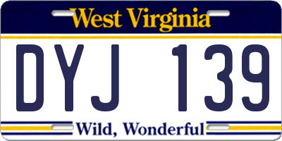 WV license plate DYJ139