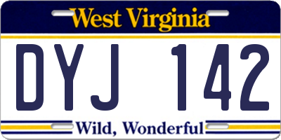 WV license plate DYJ142