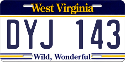 WV license plate DYJ143