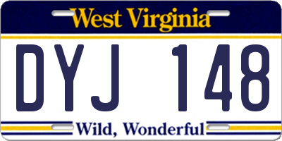WV license plate DYJ148