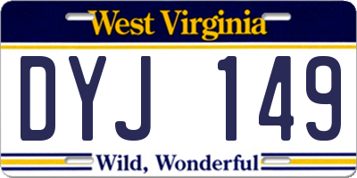 WV license plate DYJ149