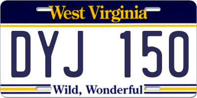 WV license plate DYJ150