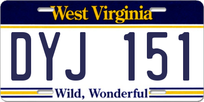 WV license plate DYJ151