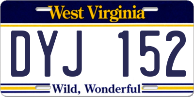WV license plate DYJ152
