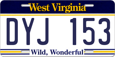 WV license plate DYJ153