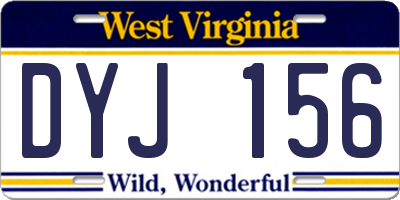 WV license plate DYJ156