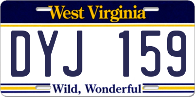 WV license plate DYJ159
