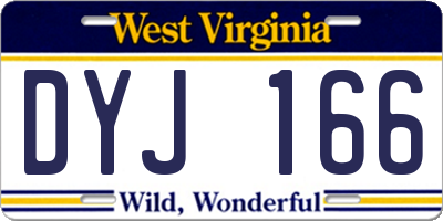 WV license plate DYJ166