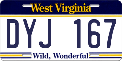 WV license plate DYJ167