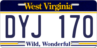 WV license plate DYJ170
