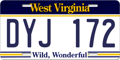 WV license plate DYJ172
