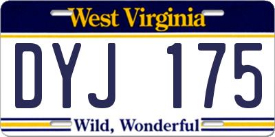 WV license plate DYJ175