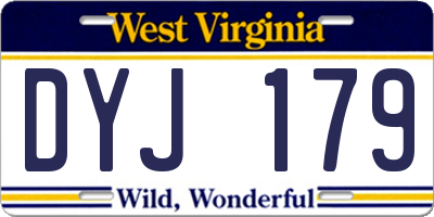 WV license plate DYJ179