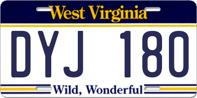 WV license plate DYJ180