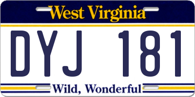 WV license plate DYJ181