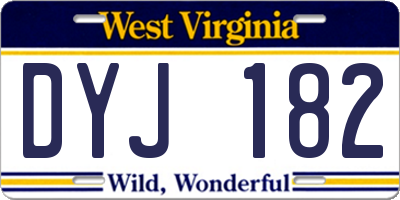 WV license plate DYJ182