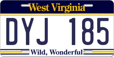 WV license plate DYJ185