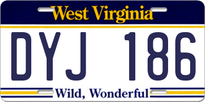 WV license plate DYJ186