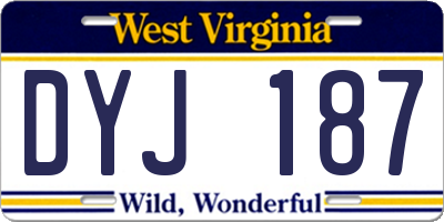 WV license plate DYJ187