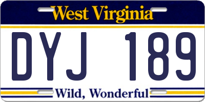 WV license plate DYJ189