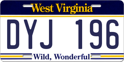 WV license plate DYJ196