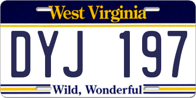 WV license plate DYJ197