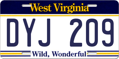 WV license plate DYJ209