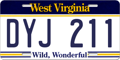 WV license plate DYJ211