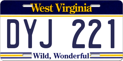 WV license plate DYJ221