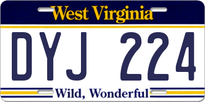 WV license plate DYJ224