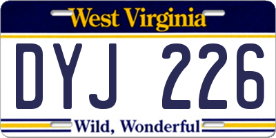 WV license plate DYJ226