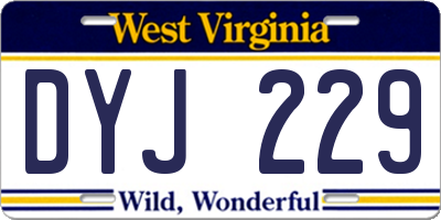 WV license plate DYJ229