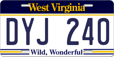 WV license plate DYJ240