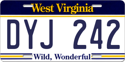 WV license plate DYJ242