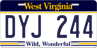WV license plate DYJ244