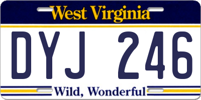 WV license plate DYJ246