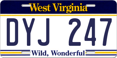 WV license plate DYJ247